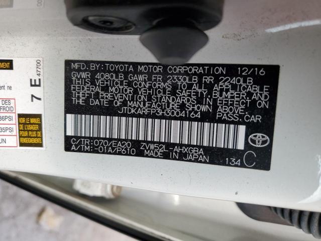 JTDKARFP3H3004164 - 2017 TOYOTA PRIUS PRIM 白色 照片 13