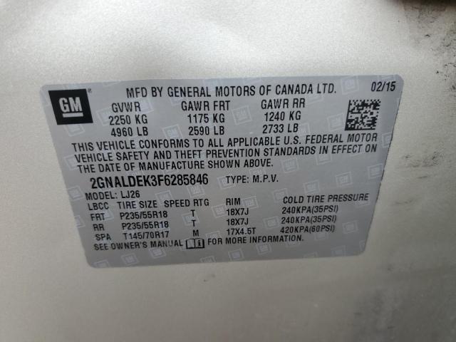 2GNALDEK3F6285846 - 2015 CHEVROLET EQUINOX LTZ GOLD photo 13