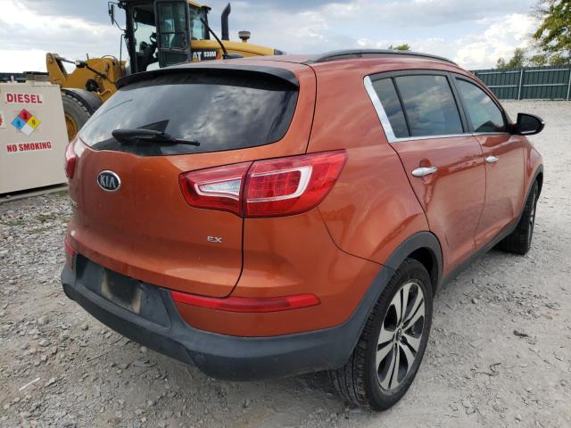 KNDPC3A27B7048841 - 2011 KIA SPORTAGE EX ORANGE photo 4