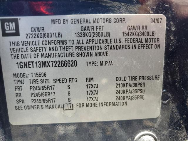 1GNET13MX72266620 - 2007 CHEVROLET TRAILBLAZE LS BLUE photo 13