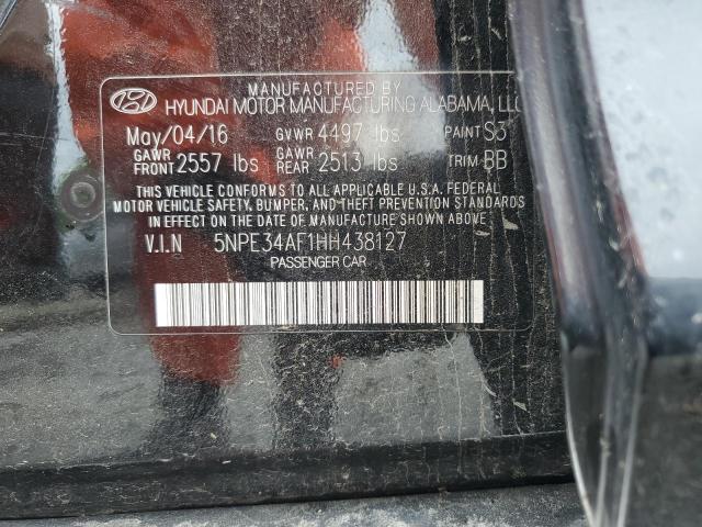5NPE34AF1HH438127 - 2017 HYUNDAI SONATA SPORT BLACK photo 13
