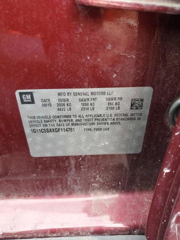 1G11C5SAXGF114781 - 2016 CHEVROLET MALIBU LIM LT Қызыл фото 12