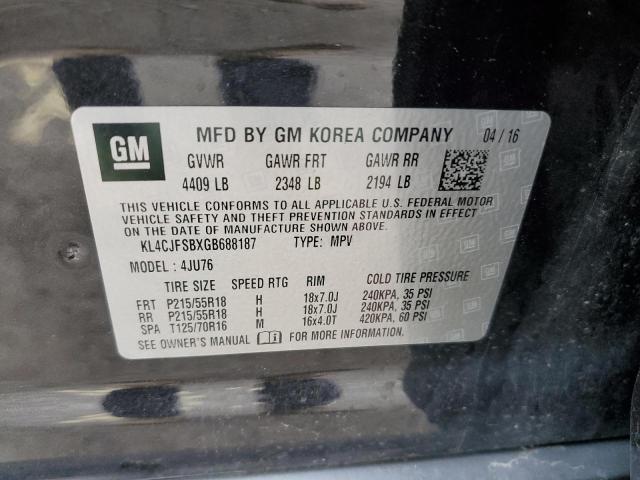 KL4CJFSBXGB688187 - 2016 BUICK ENCORE CONVENIENCE 黑色 照片 12