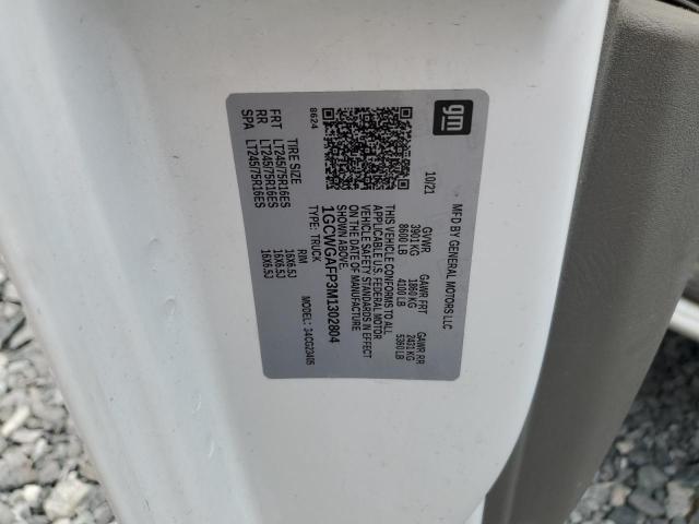 1GCWGAFP3M1302804 - 2021 CHEVROLET EXPRESS G2 WHITE photo 13