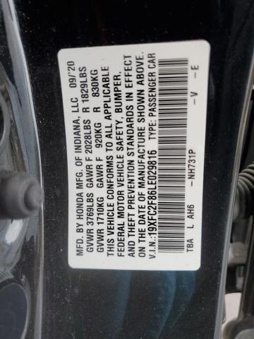 19XFC2F86LE029816 - 2020 HONDA CIVIC SPORT 黑色 照片 13