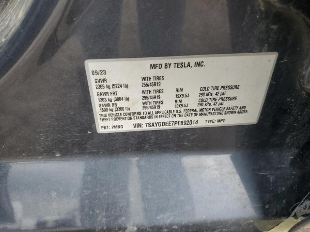 7SAYGDEE7PF892014 - 2023 TESLA MODEL Y 蓝色 照片 12