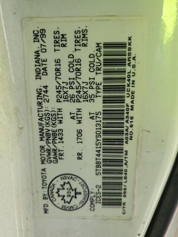 5TBBT4415YS013175 - 2000 TOYOTA TUNDRA ACCESS CAB 白色 照片 12