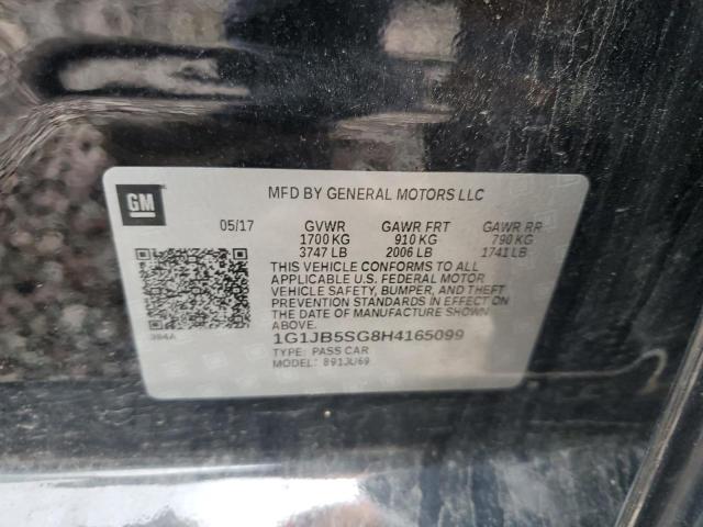 1G1JB5SG8H4165099 - 2017 CHEVROLET SONIC LS BLACK photo 13