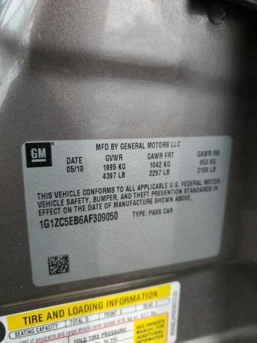 1G1ZC5EB6AF309050 - 2010 CHEVROLET MALIBU 1LT BROWN photo 12