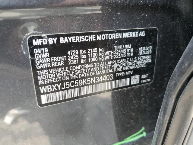 WBXYJ5C59K5N34403 - 2019 BMW X2 XDRIVE28I CHARCOAL photo 14