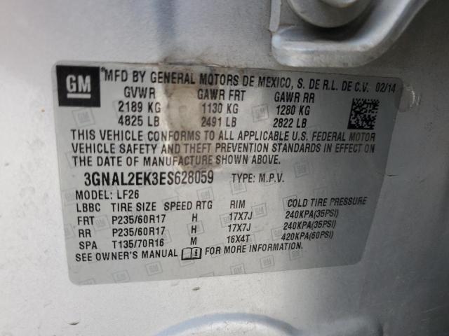 3GNAL2EK3ES628059 - 2014 CHEVROLET CAPTIVA LS 银色 照片 13