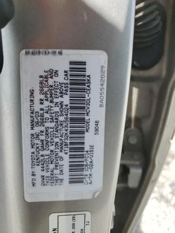 4T1BF32K43U564024 - 2003 TOYOTA CAMRY LE SILVER photo 12