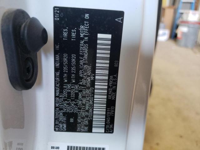 5TDDRKEC8MS017170 - 2021 TOYOTA SIENNA XSE WHITE photo 13