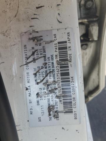 JM1BL1L87C1575623 - 2012 MAZDA 3 I WHITE photo 12