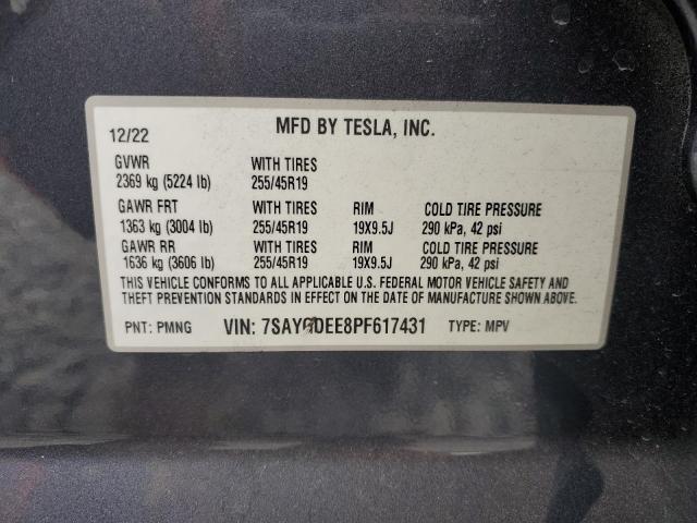 7SAYGDEE8PF617431 - 2023 TESLA MODEL Y Boz foto 13