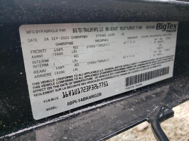 16V1U1723P3267751 - 2023 BIGT TRAILER BLACK photo 10