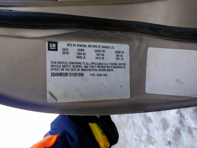 2G4WB52K131291399 - 2003 BUICK REGAL LS  照片 10