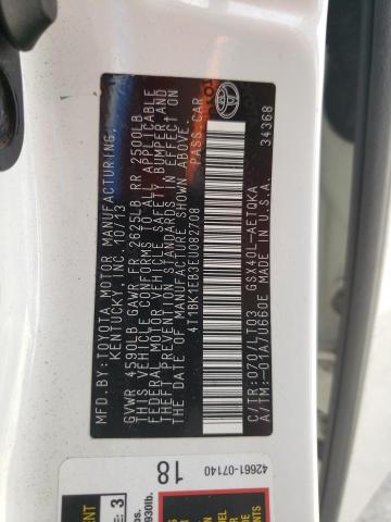 4T1BK1EB3EU082708 - 2014 TOYOTA AVALON BASE 白色 照片 12