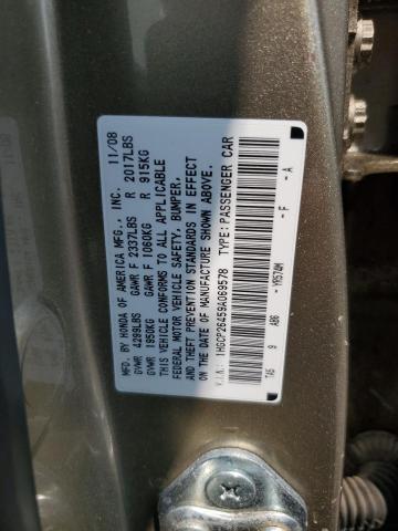 1HGCP26459A069578 - 2009 HONDA ACCORD LXP TAN photo 12