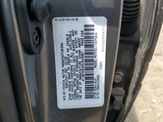 4T1BF30K93U545987 - 2003 TOYOTA CAMRY LE SILVER photo 12