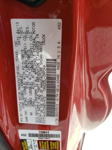 5TFTX4CN1DX031472 - 2013 TOYOTA TACOMA ACCESS CAB წითელი ფოტო 13