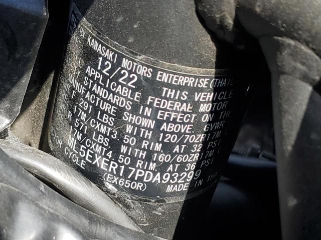 ML5EXER17PDA93299 - 2023 KAWASAKI EX650 R BLACK photo 8