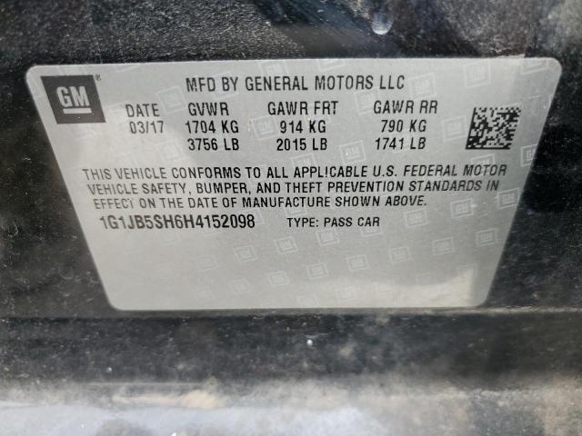 1G1JB5SH6H4152098 - 2017 CHEVROLET SONIC LS Qara foto 12