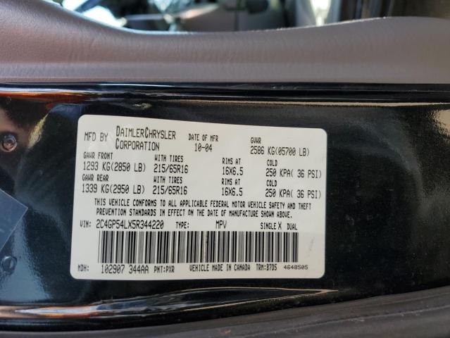 2C4GP54LX5R344220 - 2005 CHRYSLER TOWN & COU TOURING 黑色 照片 13