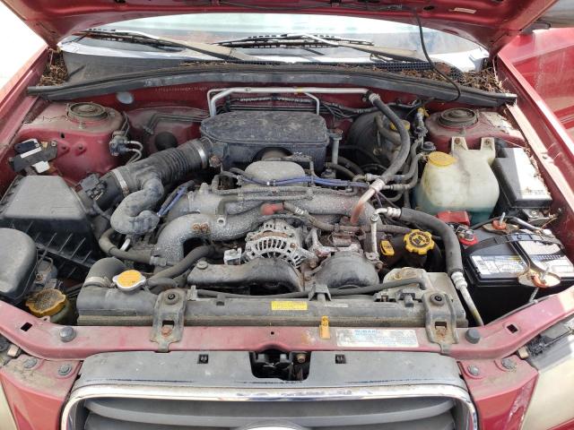 JF1SG65615H723262 - 2005 SUBARU FORESTER 2.5XS Կարմիր լուսանկար 11