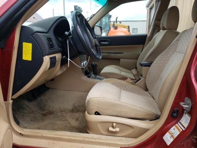 JF1SG65615H723262 - 2005 SUBARU FORESTER 2.5XS Կարմիր լուսանկար 7