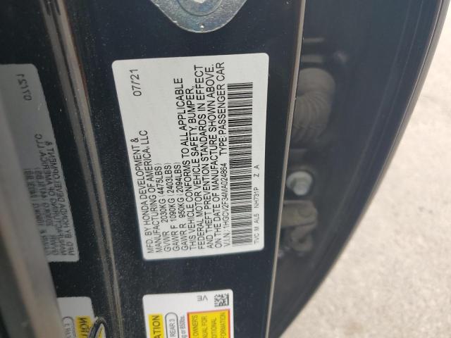 1HGCV2F34MA024864 - 2021 HONDA ACCORD SPORT Czarny zdjęcie 12