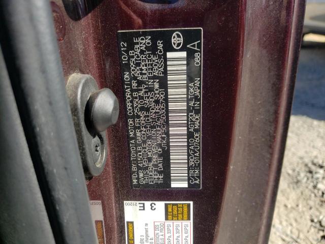 JTKJF5C75D3057901 - 2013 TOYOTA SCION TC 紫色 照片 12