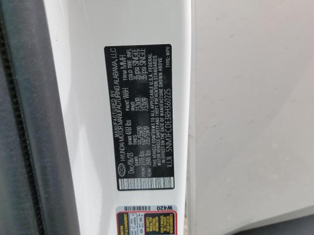 5NMJFCDE3RH360225 - 2024 HYUNDAI TUCSON SEL WHITE photo 12