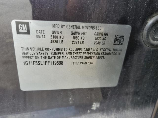 1G11F5SL1FF119598 - 2015 CHEVROLET MALIBU LTZ იასამნისფერი ფოტო 12