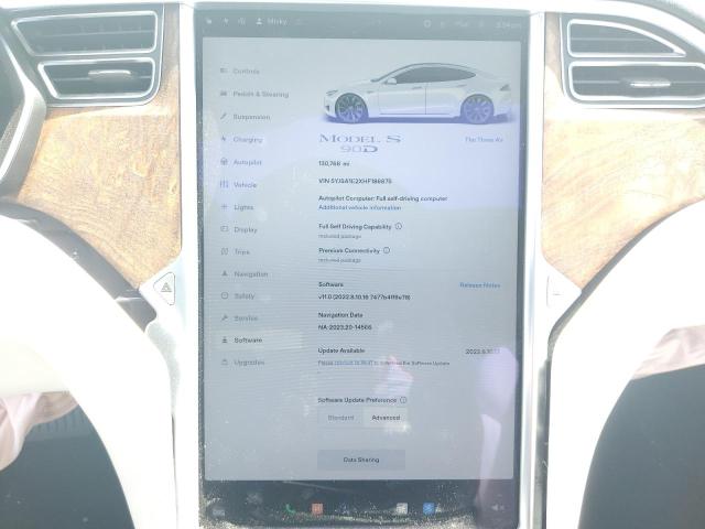 5YJSA1E2XHF186875 - 2017 TESLA MODEL S თეთრი ფოტო 9