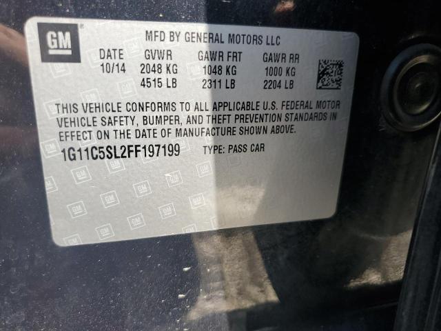 1G11C5SL2FF197199 - 2015 CHEVROLET MALIBU 1LT 蓝色 照片 12