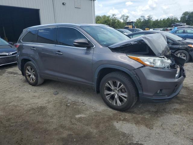 5TDKKRFH1FS100750 - 2015 TOYOTA HIGHLANDER XLE Մոխրագույն լուսանկար 4