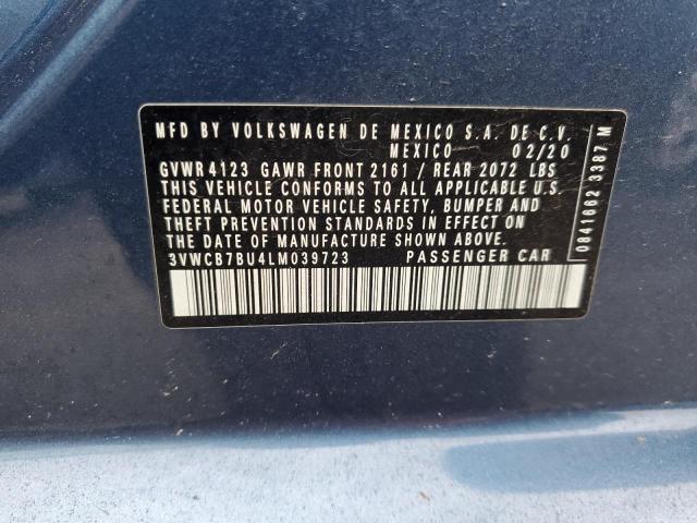3VWCB7BU4LM039723 - 2020 VOLKSWAGEN JETTA S BLUE photo 12