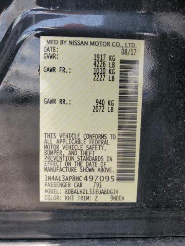 1N4AL3AP8HC497095 - 2017 NISSAN ALTIMA 2.5 黑色 照片 12