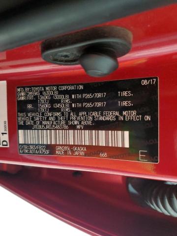 JTEBU5JR0J5483786 - 2018 TOYOTA 4RUNNER SR5/SR5 PREMIUM 红色 照片 13