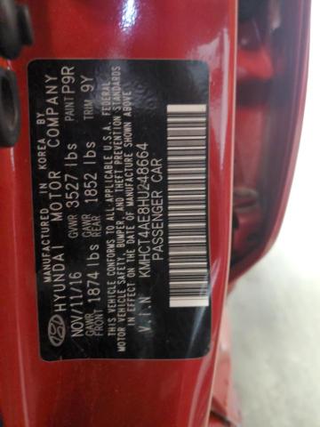 KMHCT4AE8HU248664 - 2017 HYUNDAI ACCENT SE RED photo 12