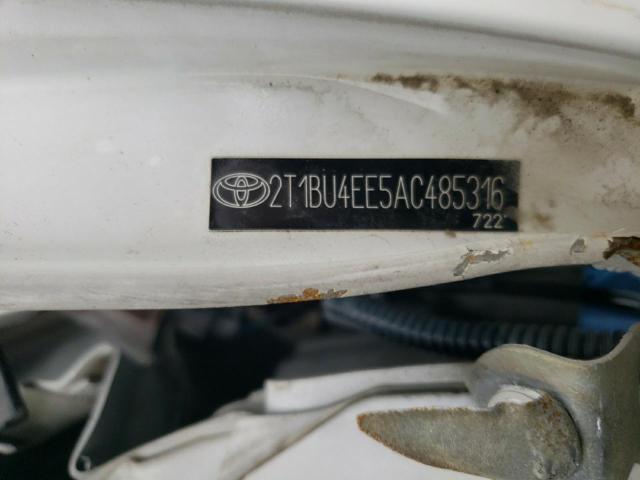 2T1BU4EE5AC485316 - 2010 TOYOTA COROLLA BASE 白色 照片 12