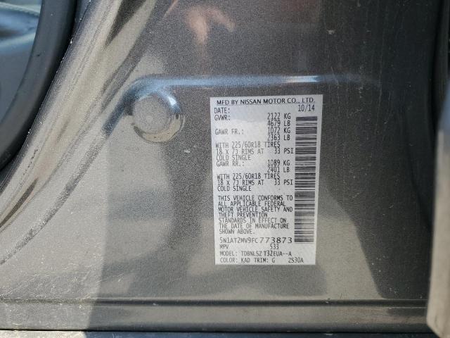 5N1AT2MV9FC773873 - 2015 NISSAN ROGUE S GRAY photo 14