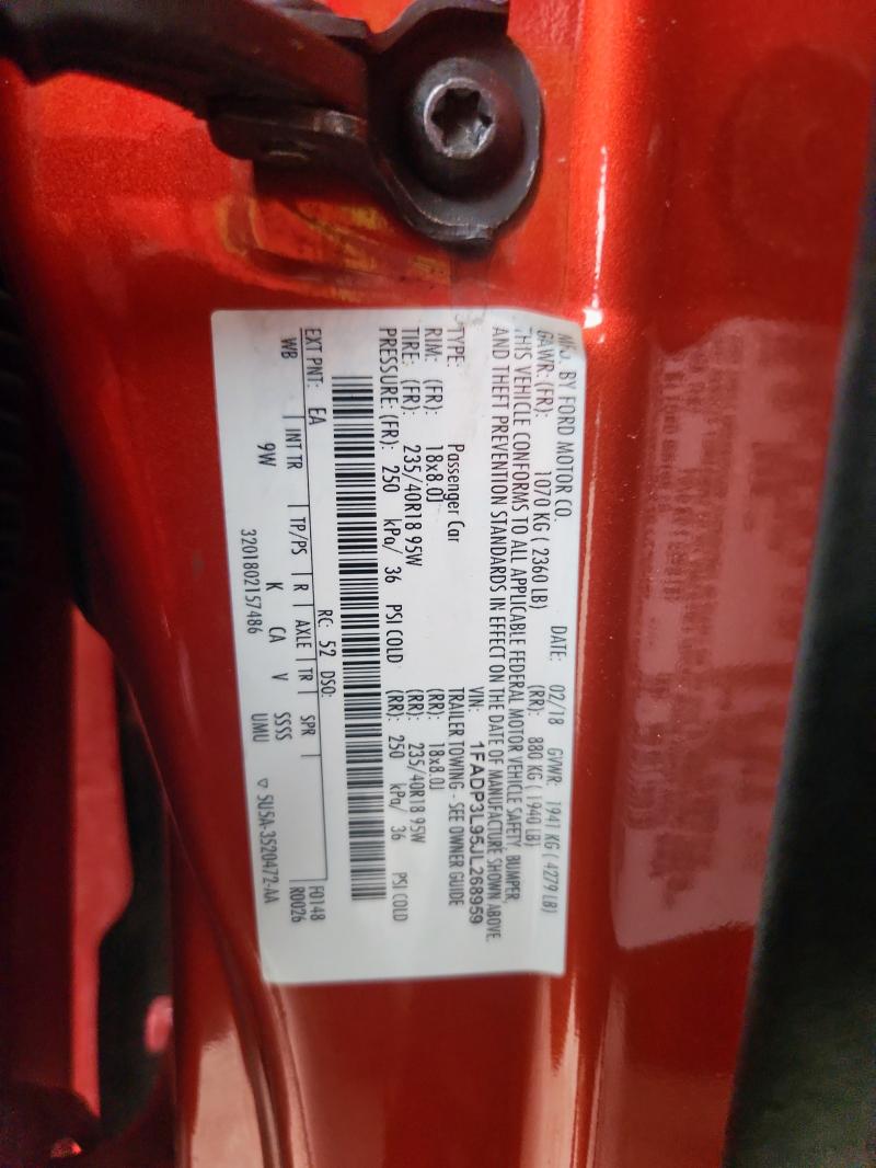 1FADP3L95JL268959 - 2018 FORD FOCUS ST წითელი ფოტო 13