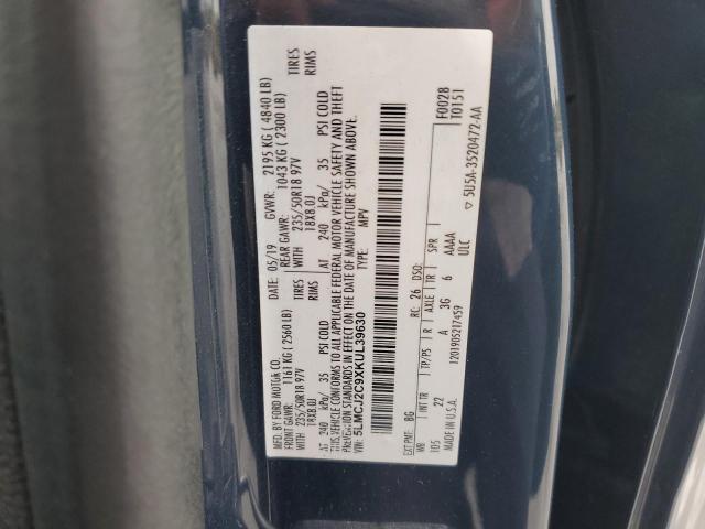 5LMCJ2C9XKUL39630 - 2019 LINCOLN MKC SELECT ლურჯი ფოტო 13