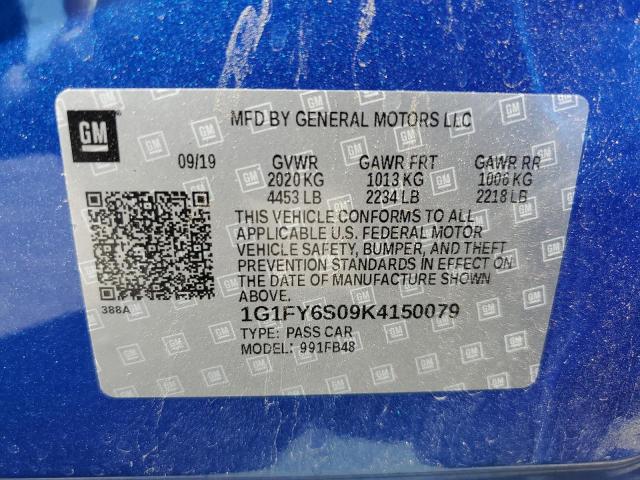 1G1FY6S09K4150079 - 2019 CHEVROLET BOLT EV LT BLUE photo 13