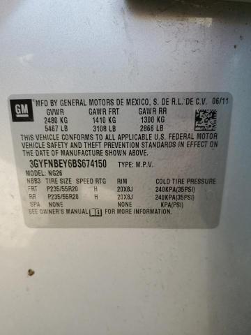 3GYFNBEY6BS674150 - 2011 CADILLAC SRX PERFORMANCE COLLECTION Күміс фото 14