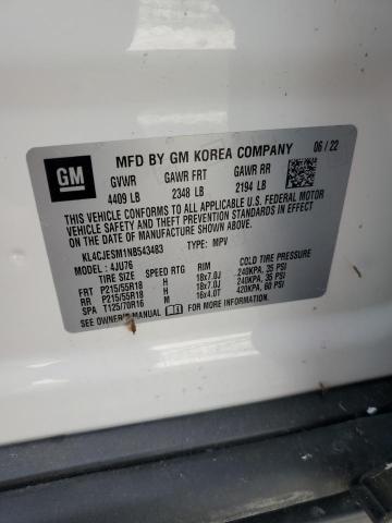 KL4CJESM1NB543483 - 2022 BUICK ENCORE PREFERRED Ақ фото 13