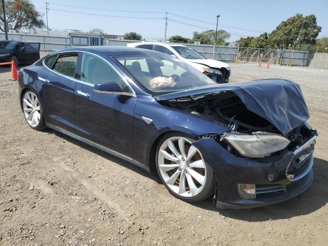 5YJSA1H15EFP34408 - 2014 TESLA MODEL S BLUE photo 4