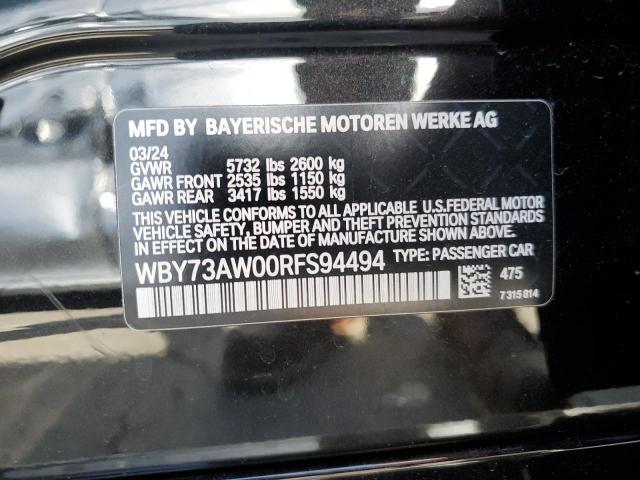 WBY73AW00RFS94494 - 2024 BMW I4 EDRIVE 40 BLACK photo 13
